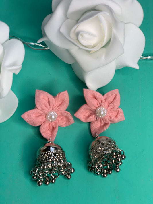 Jhumka Fleur Rose | Boucles d'oreilles traditionnelles fait main