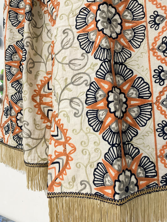 Fusion Cream | Echarpe avec motifs ethniques